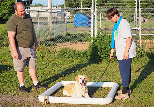 Leader, 4-H'er, dog
